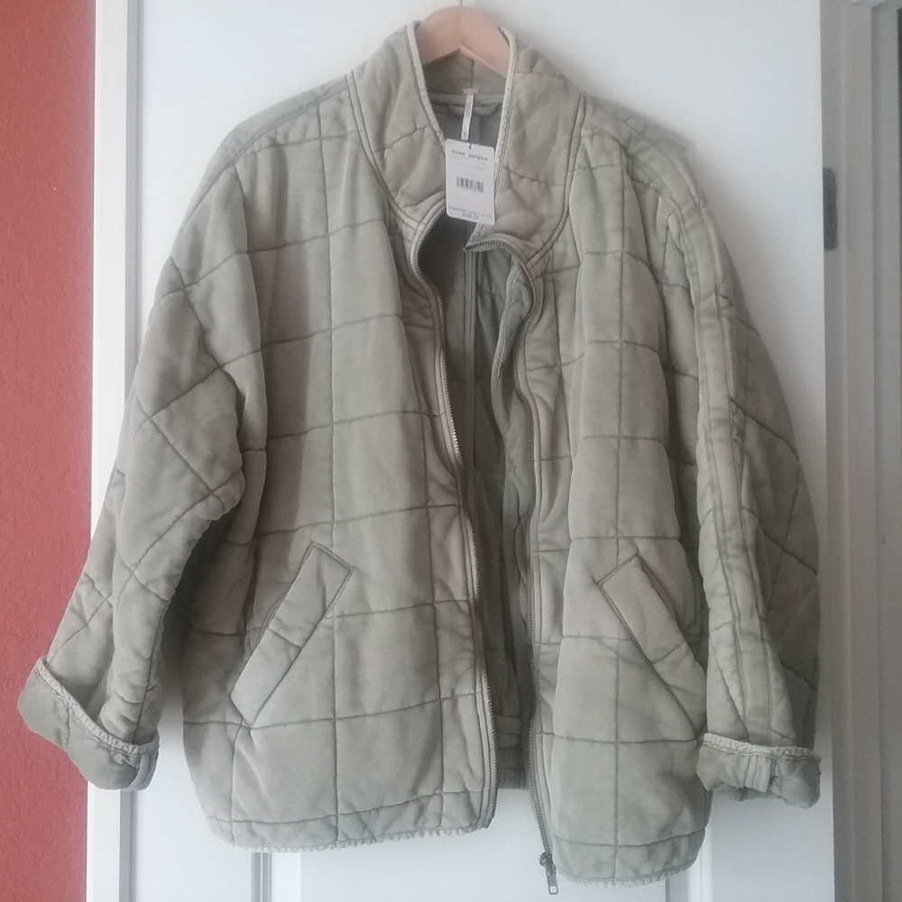 Free people dolmann quilted knit jacket, new